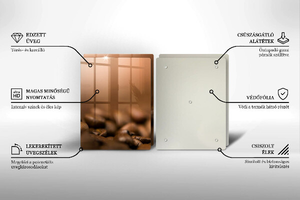 Placă din sticla protectie perete Boabe de cafea