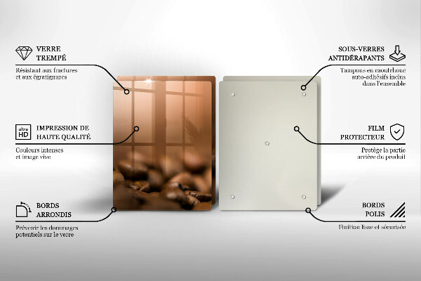 Placă din sticla protectie perete Boabe de cafea