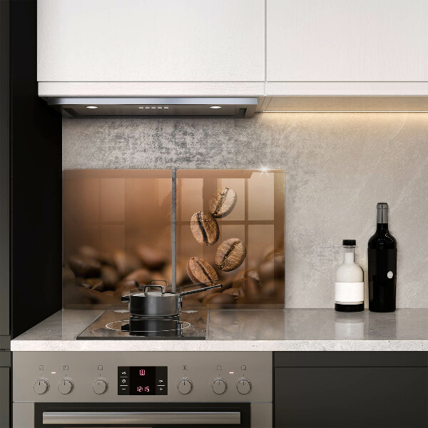 Placă din sticla protectie perete Boabe de cafea