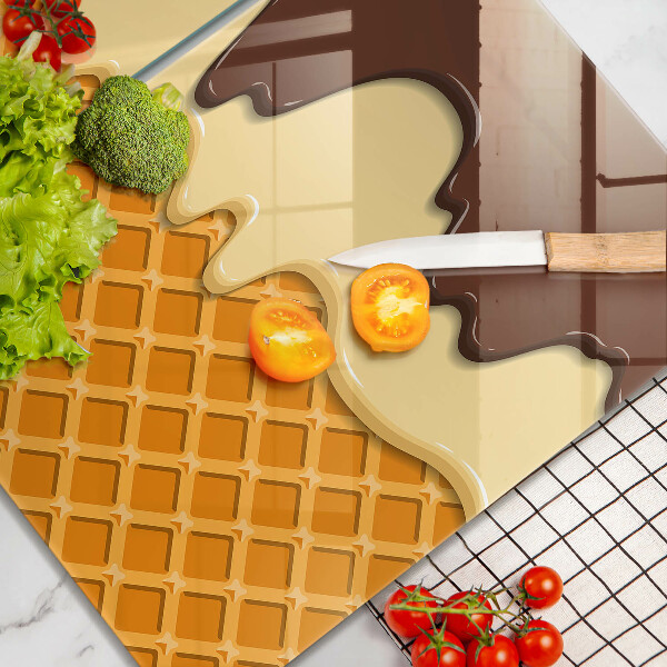 Placă din sticla protectie perete Ilustrație de cornet de înghețată