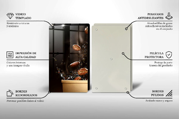 Placă din sticla protectie perete Boabe de cafea fierbinți