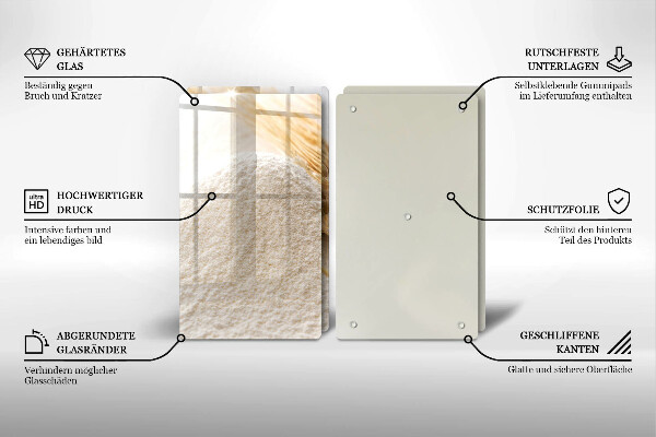 Placă sticla protectie aragaz Făină și spice