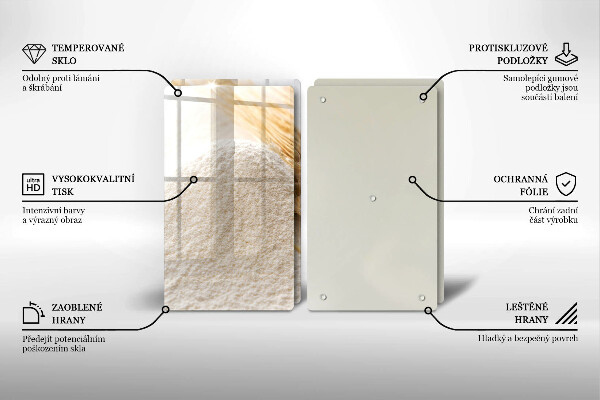 Placă sticla protectie aragaz Făină și spice