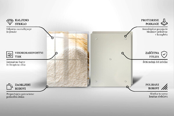 Placă sticla protectie aragaz Făină și spice