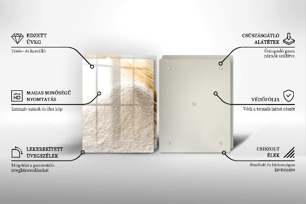 Placă sticla protectie aragaz Făină și spice