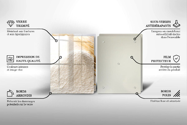 Placă sticla protectie aragaz Făină și spice