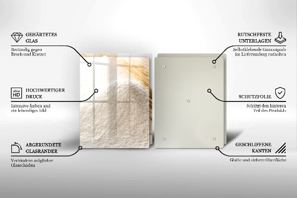 Placă sticla protectie aragaz Făină și spice