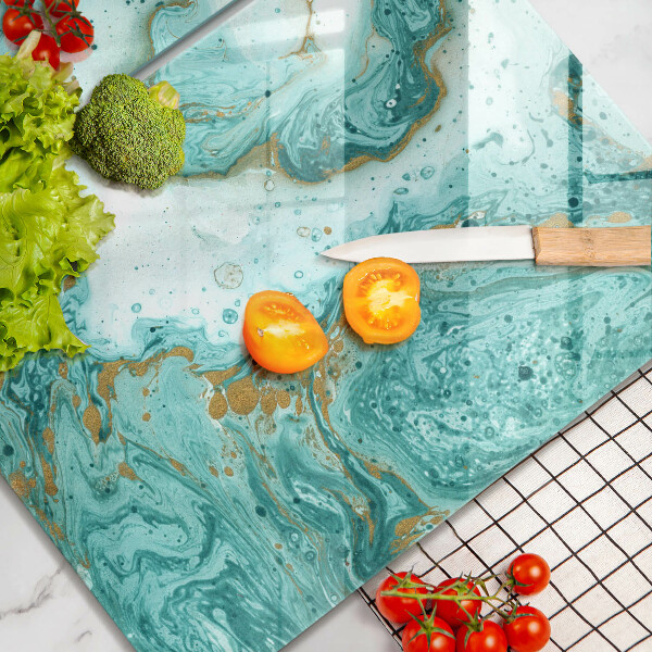 Placă din sticla protectie perete Abstracția albastră