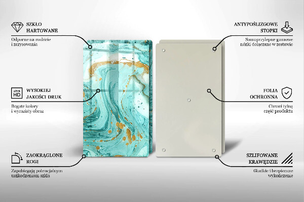 Placă din sticla protectie perete Abstracția albastră