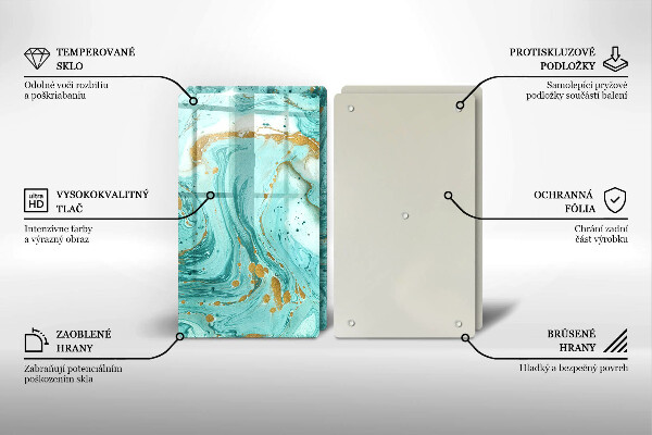 Placă din sticla protectie perete Abstracția albastră