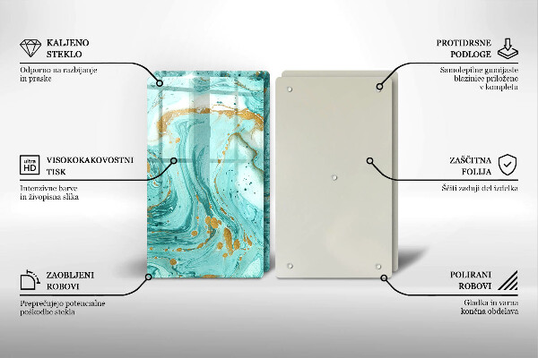 Placă din sticla protectie perete Abstracția albastră