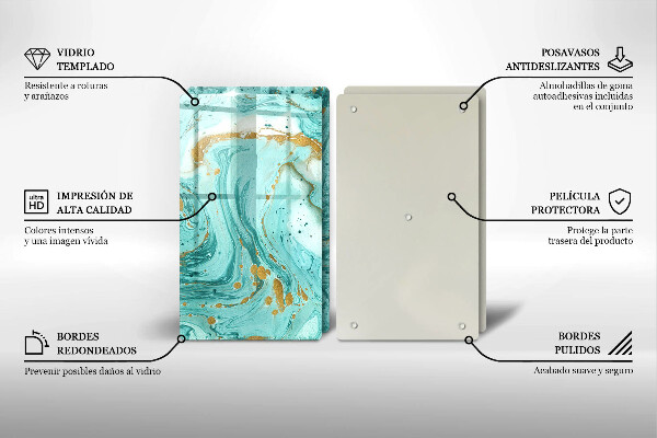 Placă din sticla protectie perete Abstracția albastră