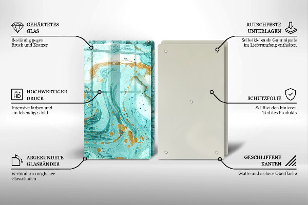 Placă din sticla protectie perete Abstracția albastră