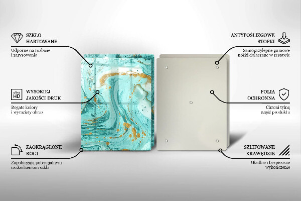 Placă din sticla protectie perete Abstracția albastră