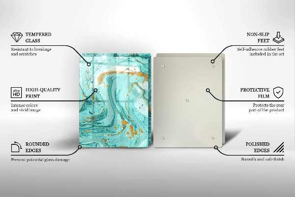 Placă din sticla protectie perete Abstracția albastră