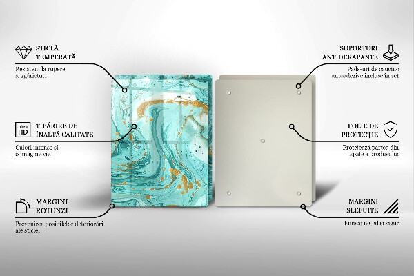Placă din sticla protectie perete Abstracția albastră