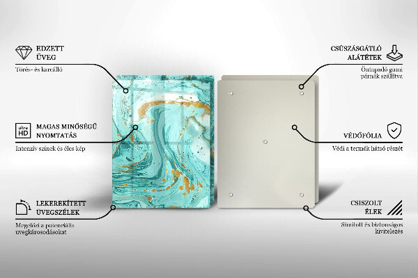 Placă din sticla protectie perete Abstracția albastră