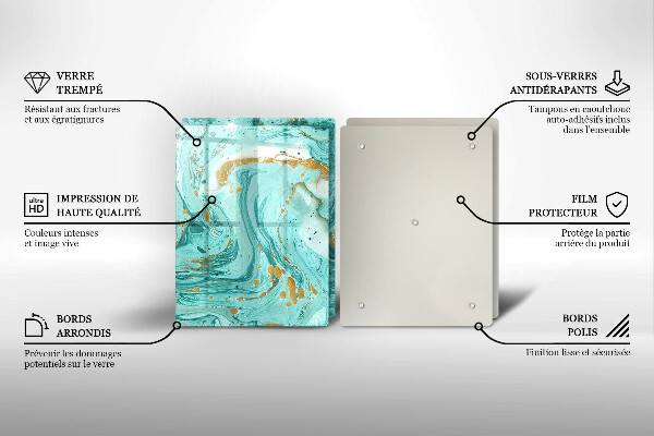 Placă din sticla protectie perete Abstracția albastră