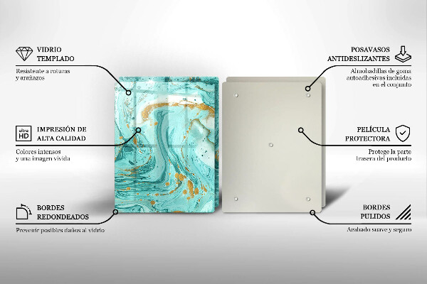 Placă din sticla protectie perete Abstracția albastră