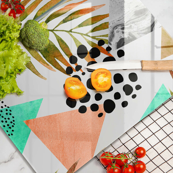 Placă din sticla protectie perete Model de frunze boho