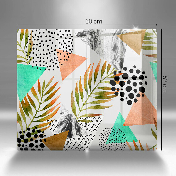 Placă din sticla protectie perete Model de frunze boho