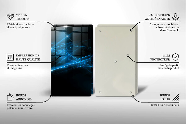 Placă sticla protectie aragaz Fum albastru abstract