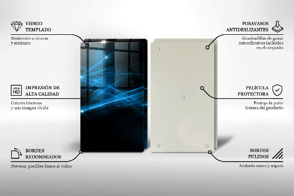 Placă sticla protectie aragaz Fum albastru abstract