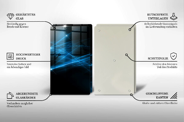 Placă sticla protectie aragaz Fum albastru abstract