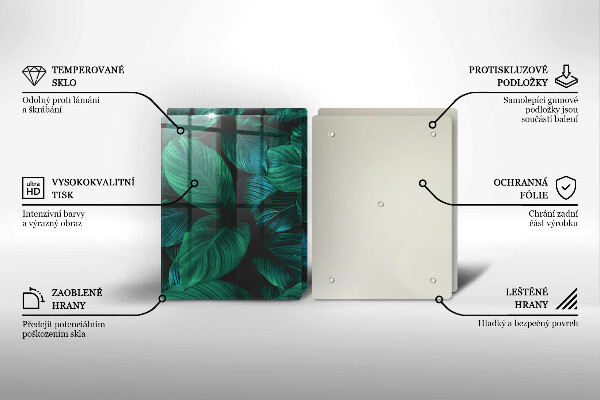 Placă sticla protectie aragaz Frunzele junglei