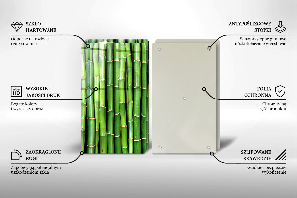 Placă sticla protectie aragaz Bambus din natură