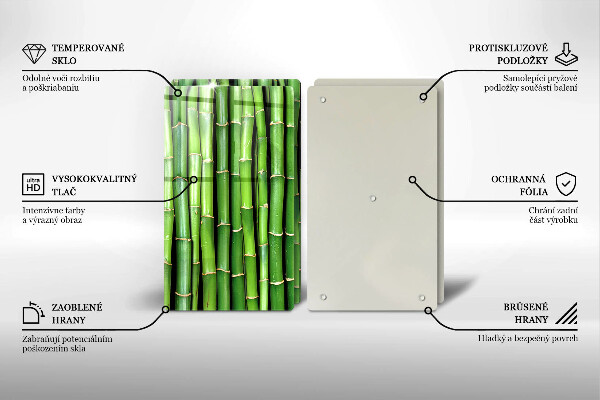 Placă sticla protectie aragaz Bambus din natură
