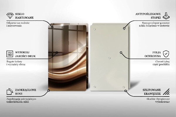 Placă sticla protectie aragaz Abstracție linii blânde