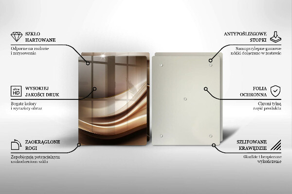 Placă sticla protectie aragaz Abstracție linii blânde