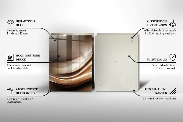 Placă sticla protectie aragaz Abstracție linii blânde