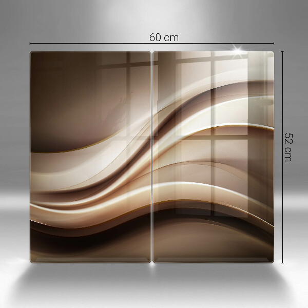 Placă sticla protectie aragaz Abstracție linii blânde