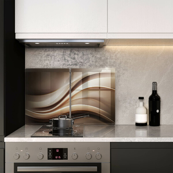 Placă sticla protectie aragaz Abstracție linii blânde