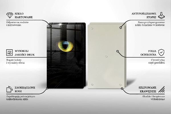 Placă sticla protectie aragaz Ochi de pisică de animale