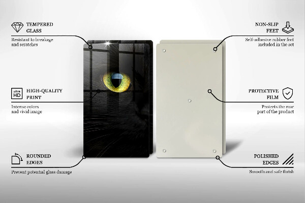 Placă sticla protectie aragaz Ochi de pisică de animale