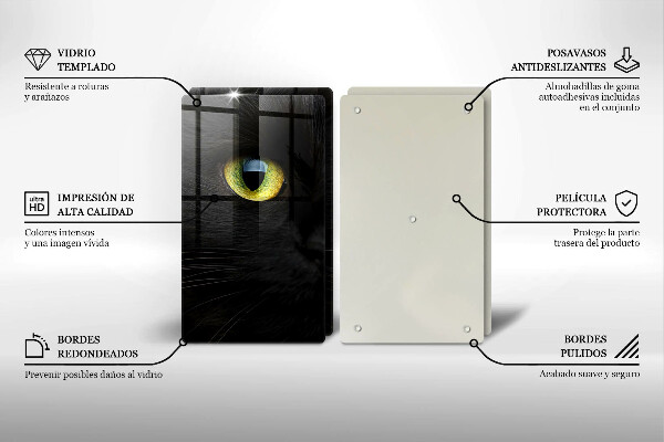 Placă sticla protectie aragaz Ochi de pisică de animale