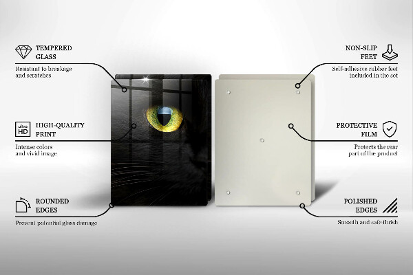 Placă sticla protectie aragaz Ochi de pisică de animale