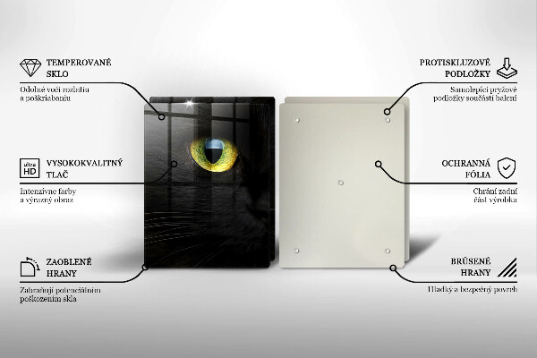 Placă sticla protectie aragaz Ochi de pisică de animale