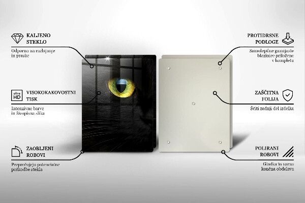 Placă sticla protectie aragaz Ochi de pisică de animale