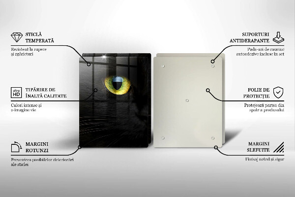 Placă sticla protectie aragaz Ochi de pisică de animale