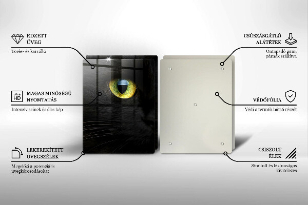 Placă sticla protectie aragaz Ochi de pisică de animale