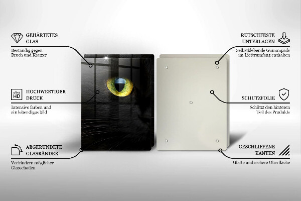 Placă sticla protectie aragaz Ochi de pisică de animale