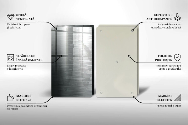 Placă sticla protectie aragaz Textura metalică