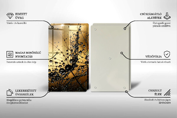 Placă sticla protectie aragaz Rouă și păpădie