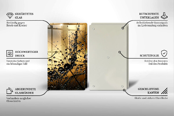 Placă sticla protectie aragaz Rouă și păpădie