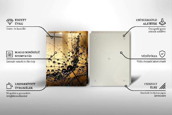 Placă sticla protectie aragaz Rouă și păpădie