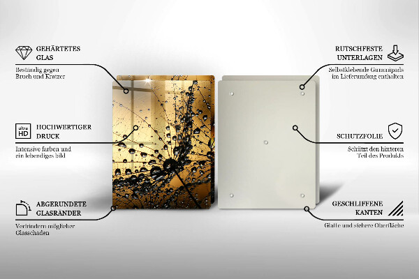 Placă sticla protectie aragaz Rouă și păpădie